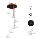6LED Butterfly Shaped Solar Power Wind Chimes Light Color Changing Light