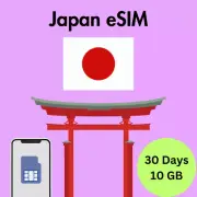 Japan Prepaid Travel eSIM Card 10GB Data 4G Lte 30 Days