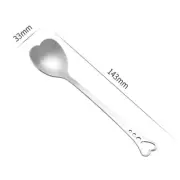 8Pcs 5.7" Stainless Steel Heart Shape Spoons Coffee Spoon Teaspoon, Silver