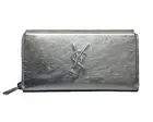 Yves Saint Laurent Wallet YSL Belle du Jour Silver Leather Zip Wallet NWT