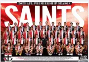 St kilda saints TEAM POSTER,2023 AFL FOOTBALL,FREE POST, Collingwood magpies,
