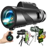 80x100 HD Monocular Telescope Hunting Plastic Black Modern Waterproof Bak4
