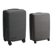 2pc Kadi Large Check In Suitcase/Leisure Carry-On Suitcase Luggage Charcoal Set