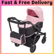 NEW Kids Doll Pram Stroller Toy w/ Shoulder Bag Pushchair Pretend Play 65.5cm AU