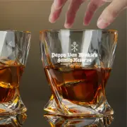 Custom Engraved Pappy Van Winkle's Family Reserve Twisted Whiskey Glass – 10 oz