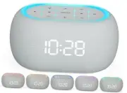 White Noise Sound Machine Alarm Clock with Bluetooth Speaker, 21 A-Grey A-grey