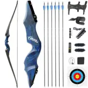 60" Long Bow Takedown 20-60lbs Wooden Riser Shoting Archery Recurve Hunting RH