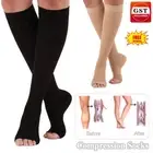 Compression Socks Knee High Support Stockings Open Toe 18-21mmHg Soft Unisex