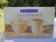 New Corningware Creamy Yellow Creamer & Sugar Bowl Set Stonbeware New