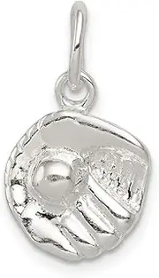 [JewelryWeb] 925 Sterling Silver Polished Jump-Ring Baseball Glove Charm 20x13mm Wide