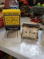 NOS MCM Bradley Day Date Month Travel Alarm Clock In Original Box Instructions