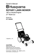 Owner’s Manual Husqvarna 160cc Honda Engine & 21" Lawn Mower - Model 917.384500