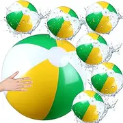 Glimin 7 Pcs 12"/ 24" Inflatable Beach Balls Bulk Tropical Party Toys Bouncy Beach Toys Classic Inflatable Pool Toys Summer Swimming Pool Balls for Kids Outdoor Birthday Party