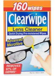 Clearwipe Lens Cleaner 160 Pack Quick Drying And Streaking Fee No Scratching New