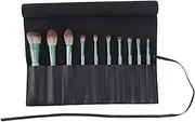 Bird&Fish Makeup Brush Case Travel, makeup brush case roll up,brush holder makeup,Holder Organizer Brushes Pouch Cosmetic Bag for Travel，Rolling Bag Storage Case PU Leather, Black