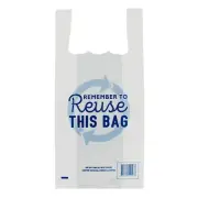 Singlet Shopping Bags Medium White Remember to Reuse Pack of 100
