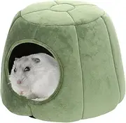 Winter Cat Puppy Cave Bed - Warm and Foldable Indoor Home with Removable Cushion, Soft Closed for Small Pets | Machine Washable, Size