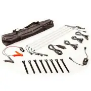 Kings 4 Bar Camp Light Kit LED dimmer Alligator clips cig socket Magnets 12V Bag