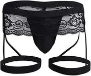 [Generic] Men's Sissy Panties Lace Floral G String Thong T-Back Garter Pants Underwear