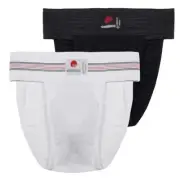 Athletic Back Covered Cotton Supporter Pack of 2 For Sports Gym Black White