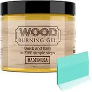 Wood Burning Gel and Mini Squeegee - 4 OZ Wood Burning Paste for Crafting, Drawing and DIY Arts and Crafts - Made in USA - Mini Squeegee Included - Creates Beautiful Art in Minutes