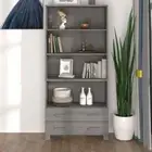 vidaXL Highboard "HAMAR" Solid Wood Pine Light Grey HEE