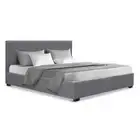 Bed Frame Double Size Gas Lift Grey NINO