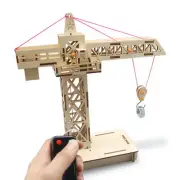 Wooden Crane Model Composite Wood Remote Control Educational 3D Crane Assembly M