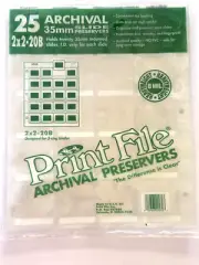 Print File Archival 35mm Slide Preservers 2x2 20B Storage Page For Slides Pk 25