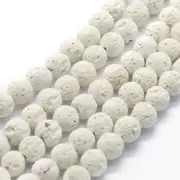 Natural White Lava Beads Loose Beads Round 6mm