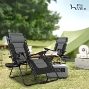 PHI VILLA Padded Zero Gravity Lounge Chair Folding Patio Recliner with Adjustabl