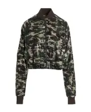 Khrisjoy Camo Sequinned Zip-Up Bomber Jacket 00 Black
