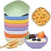 8 Pack Small Bowls, 4.5 OZ Wheat Straw Bowls Soy Sauce Dish, Unbreakable Dessert Bowls, Assorted Colors Dipping Sauce Cups, Small Plastic Bowls Prep Bowls for Side Dishes, Dessert, Snacks, Sauce