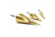 3pcs Large HSS Speed Steel Step Cone Drill Titanium Bit Set Hole Cutter BIT