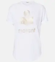 [Marant Etoile] Marant Etoile Koldi logo linen T-Shirt AU 12 white