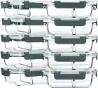 10-Pack,30 Oz Glass Meal Prep Containers 2 Compartments, Airtight Glass Lunch Be