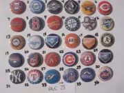 30 MLB Teams flat back button or pin badge cabochons embellishments magnets