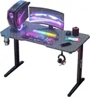 Black Gaming Desk Computer Desk Gaming Workstation, Home Office Desk with Carbon