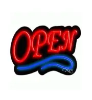 BRAND NEW "OPEN" 22x14 UNDERLINED SCRIPT REAL GLASS NEON TUBING BUSINESS SIGN