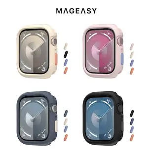 MAGEASY Apple Watch 40/41mm Skin 防摔保護殼(通用最新9代)粉紅色