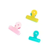3pcs Plastic Office Hinge Clips Paper Document Binder Clips Creative Double