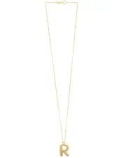14K Italian Gold Helium Initial Necklace