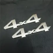 2x Chrome 4x4 Big Metal Emblem Sticker Badge Decal 4WD Sport Motors 3d Turbo AWD (for: Peugeot)