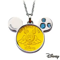在飛比找PChome24h購物優惠-Disney迪士尼金飾 可愛天使米奇黃金/白鋼項鍊