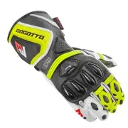 Monza Perforated Black White Neon Yellow Motorcycle Gloves