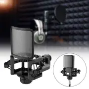 Microphone Shock Mount with Pop Filter Shock Mount For Studio Recording