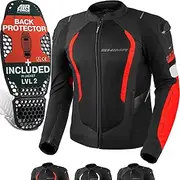 SHIMA MESH PRO Motorbike Jackets for Men AIRFORCE Back Protector Armour Riding Motorcycle Jacket Summer Mesh Bikers Ventilated Lightweight Armoured Bike Textile Motorcycles (Mens, Red, L)