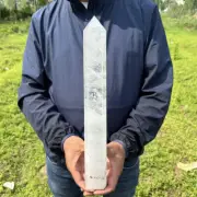1.33kg Natural Clear Quartz Obelisk Point Quartz Crystal Wand Reiki Tower Decor