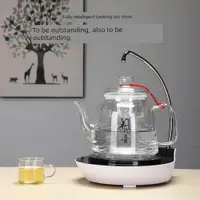 在飛比找ETMall東森購物網優惠-自動上水電陶爐煮茶迷你小型泡茶爐家用燒開水關機玻璃鐵壺電磁爐