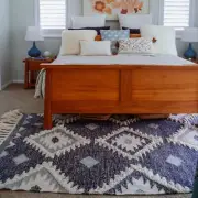 Wool AZTEC NAVY Designer Rug | Large 1.5x2.4m | Navy & White Tassels Carpet